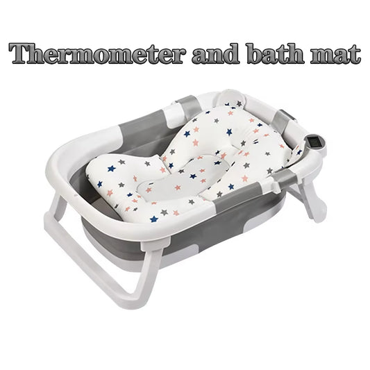 Foldable Silicone Baby Bathtub with Temperature Sensor