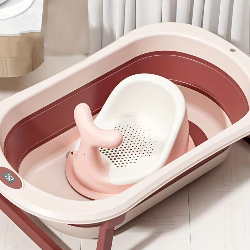 Foldable Silicone Baby Bathtub with Temperature Sensor
