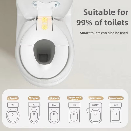 Foldable Toddler Toilet Seat with Urine Barrier & Suction Cups