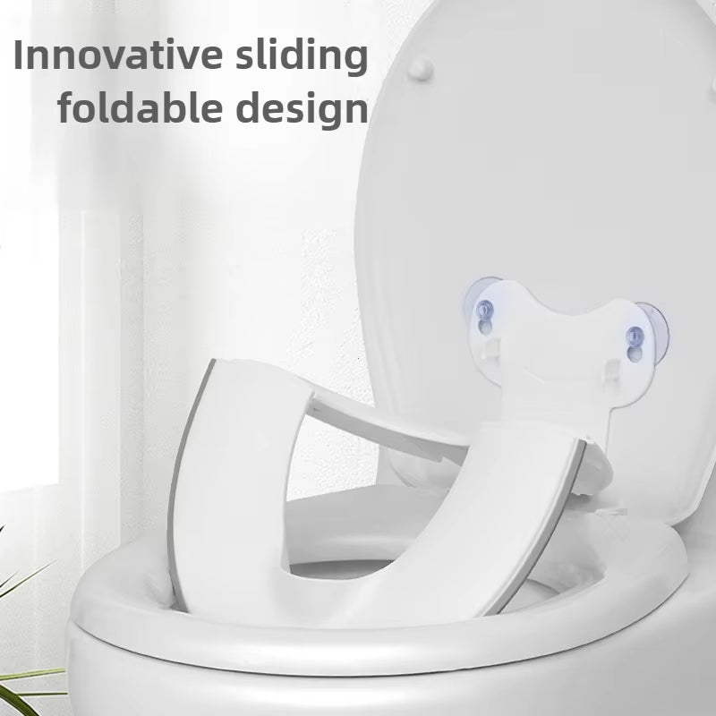 Foldable Toddler Toilet Seat with Urine Barrier & Suction Cups