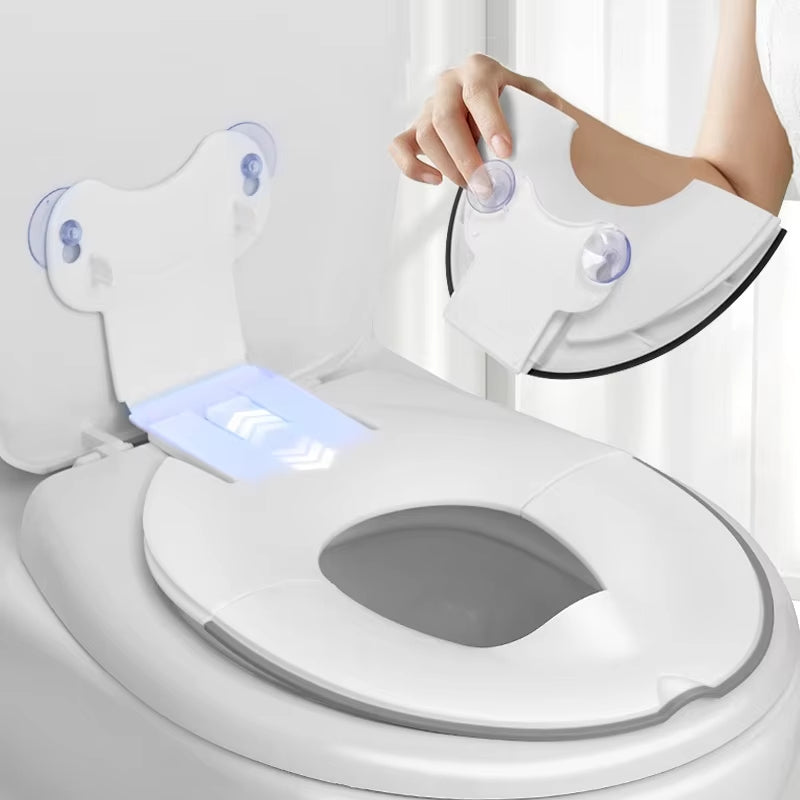 Foldable Toddler Toilet Seat with Urine Barrier & Suction Cups