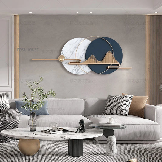 Light Luxury Circular Metal Wall Hanging – Sofa Background Home Decor