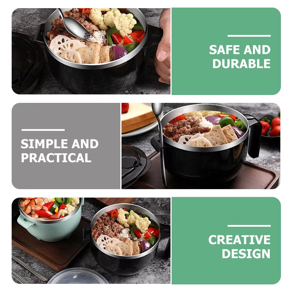 Heat-Resistant Stainless Steel Food Bowl