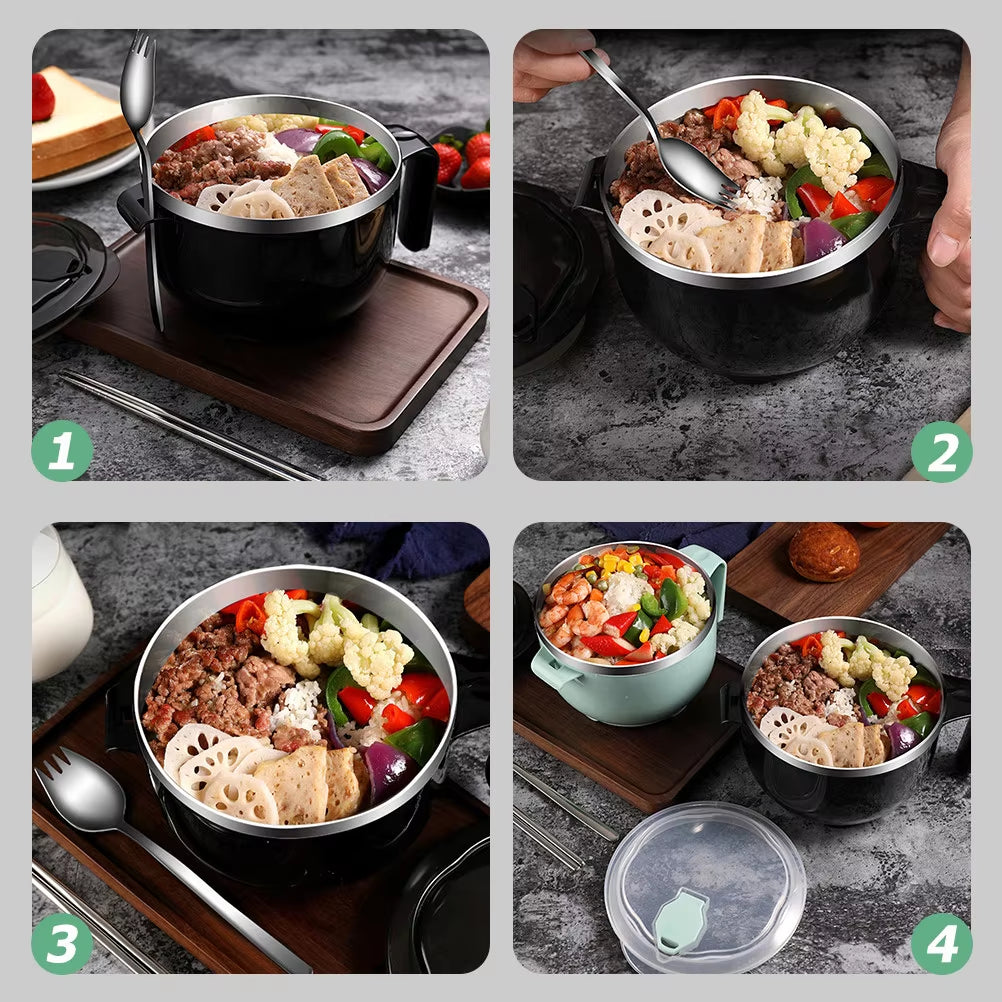Heat-Resistant Stainless Steel Food Bowl