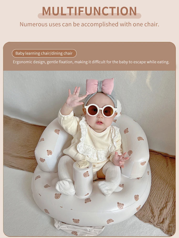 Inflatable Baby Sofa Seat Portable Bath Chair for Infants