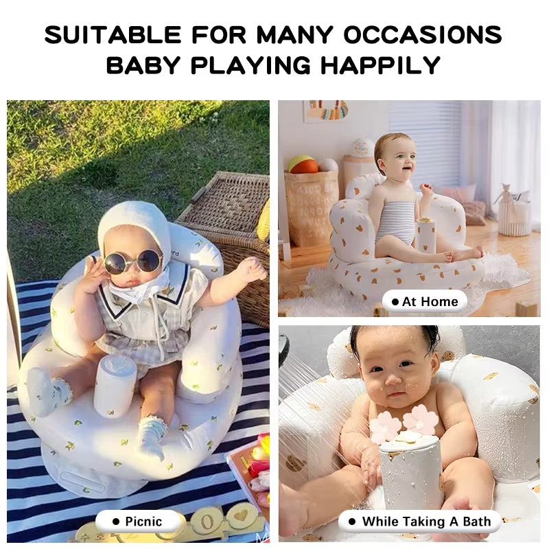 Inflatable Baby Sofa Seat Portable Bath Chair for Infants