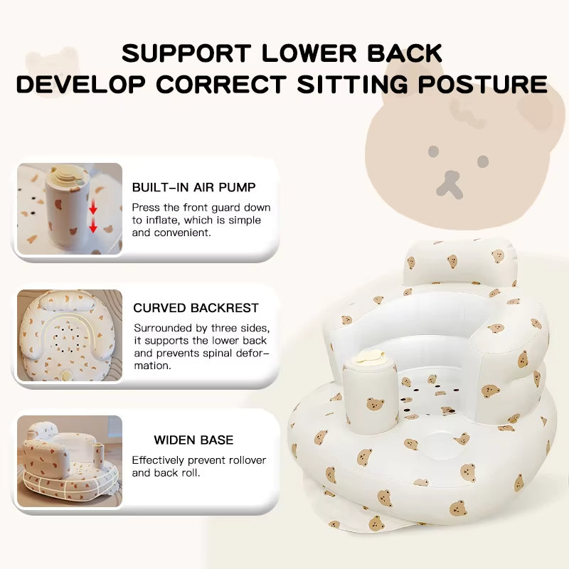 Inflatable Baby Sofa Seat Portable Bath Chair for Infants