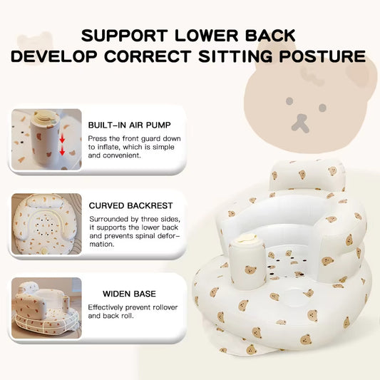 Inflatable Baby Sofa Seat Portable Bath Chair for Infants