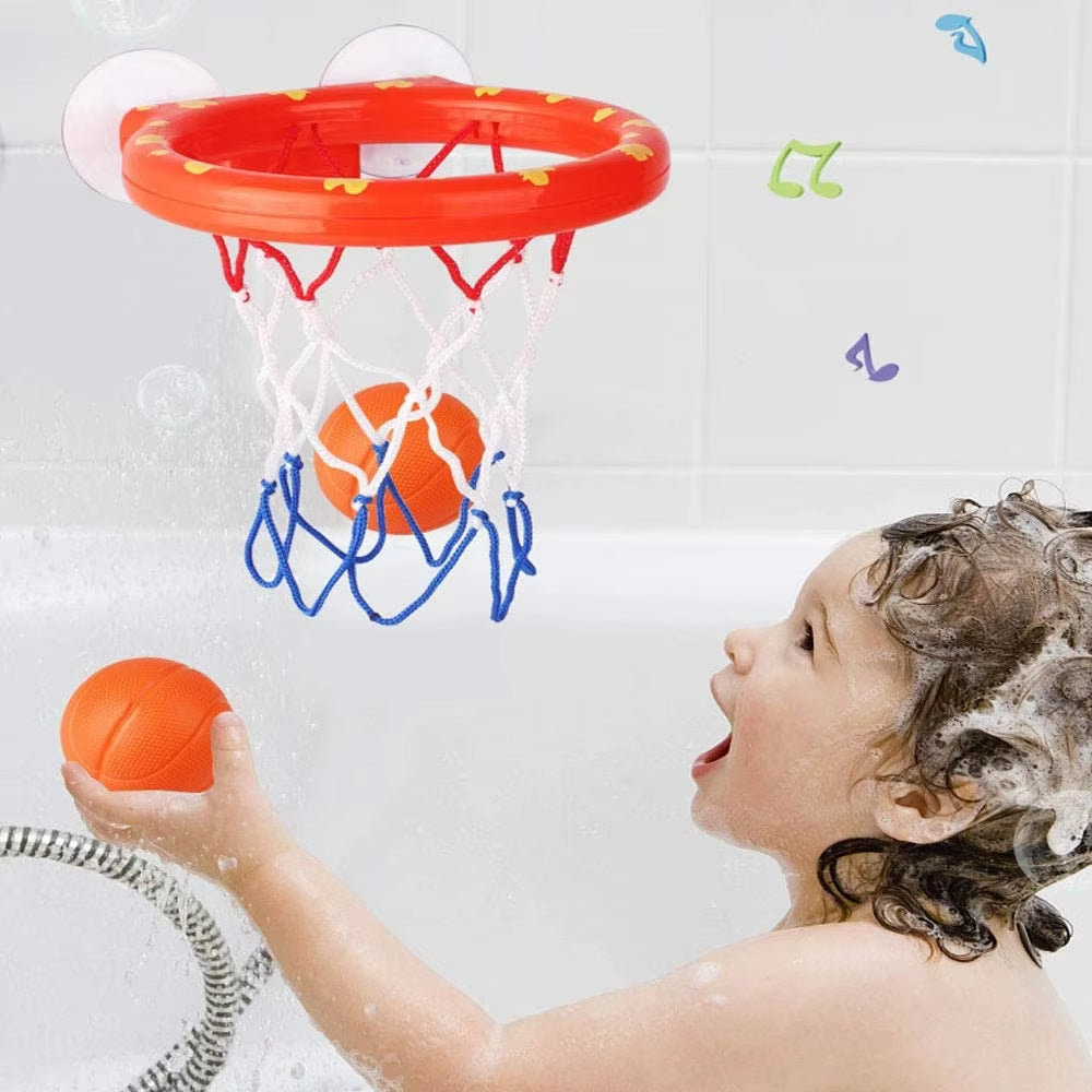 Kids Bath Basketball Hoop Toy Set with 3 Balls