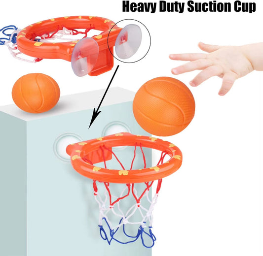 Kids Bath Basketball Hoop Toy Set with 3 Balls