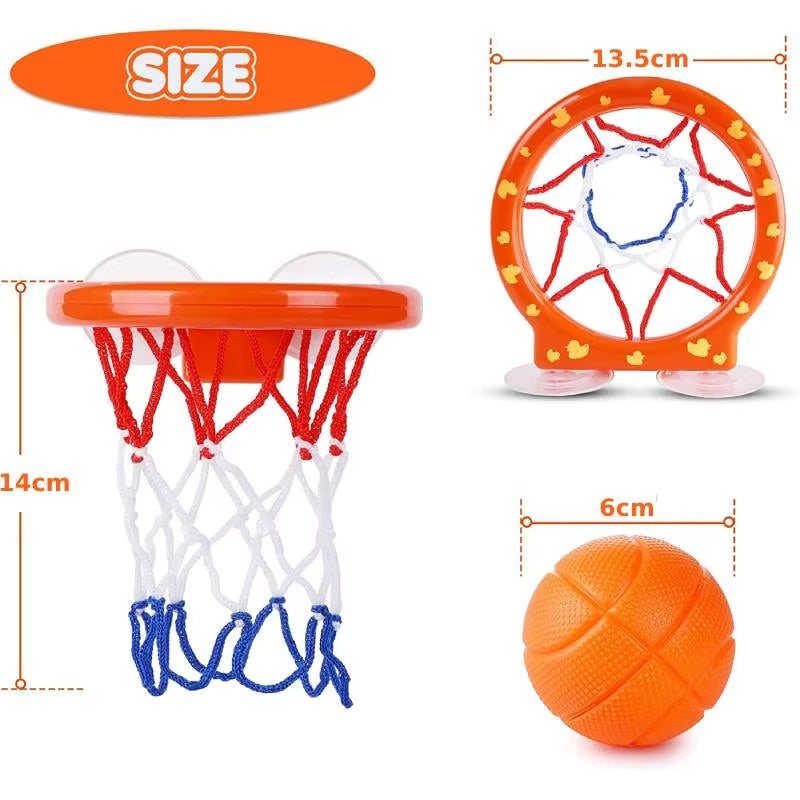 Kids Bath Basketball Hoop Toy Set with 3 Balls