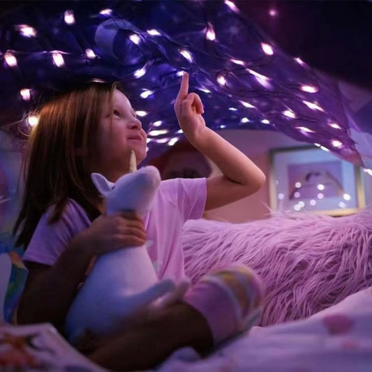 Kids Bed Dream Tent with Light Foldable Mosquito Net