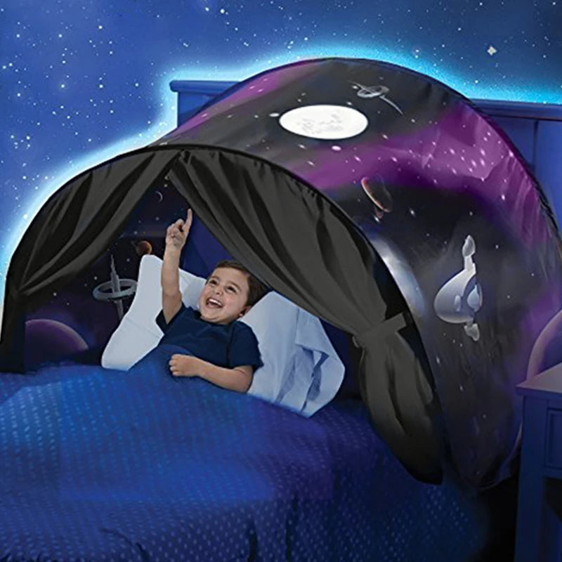 Kids Bed Dream Tent with Light Foldable Mosquito Net