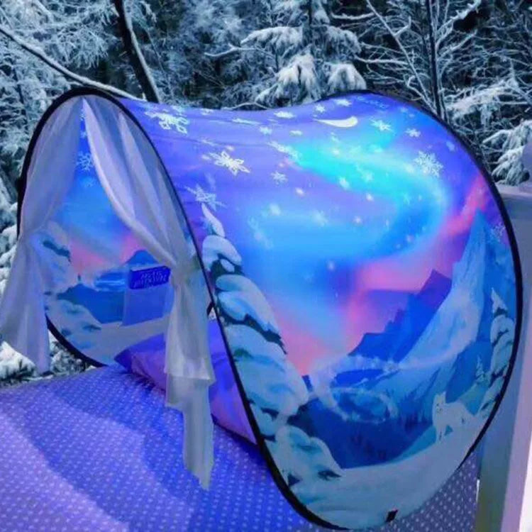 Kids Bed Dream Tent with Light Foldable Mosquito Net