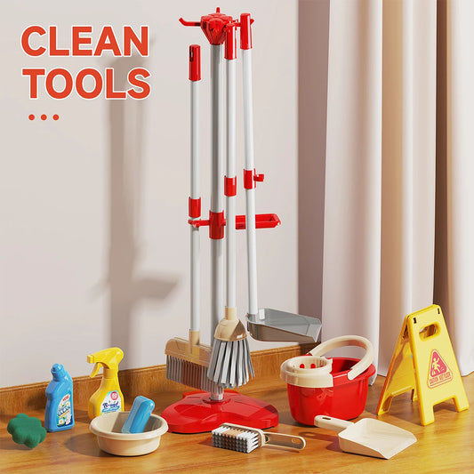 Kids Cleaning Toy Set Montessori Mini Broom Mop Dustpan