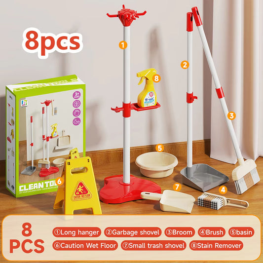 Kids Cleaning Toy Set Montessori Mini Broom Mop Dustpan