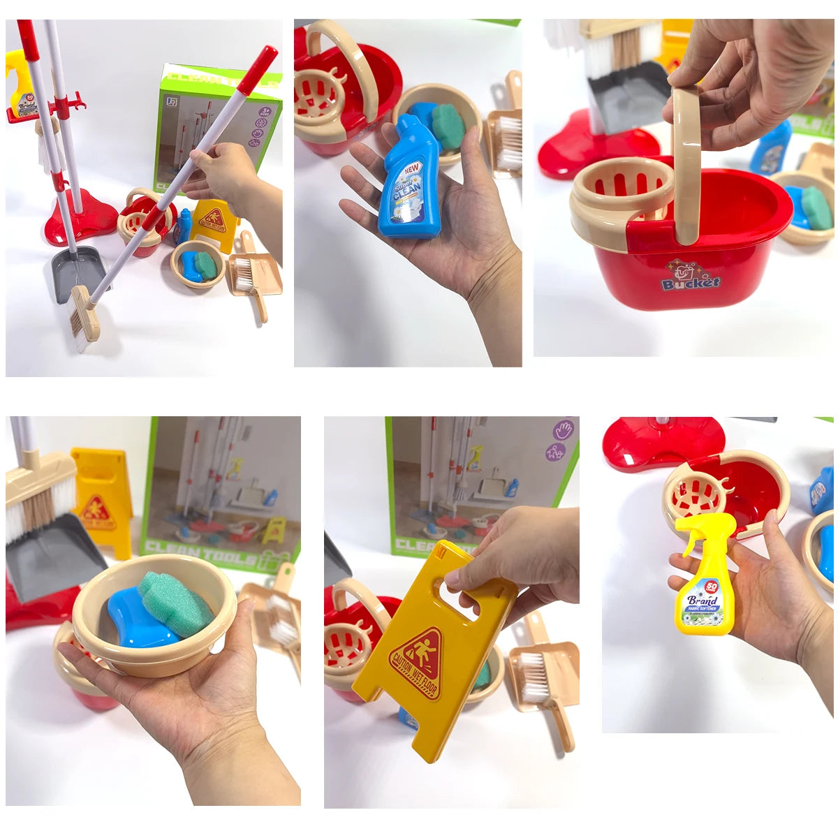 Kids Cleaning Toy Set Montessori Mini Broom Mop Dustpan