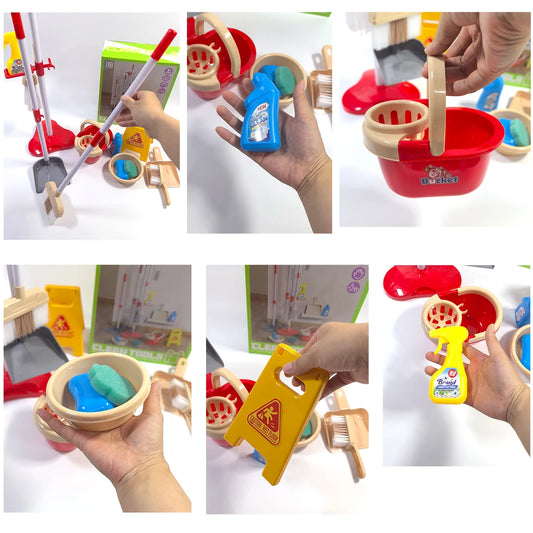 Kids Cleaning Toy Set Montessori Mini Broom Mop Dustpan