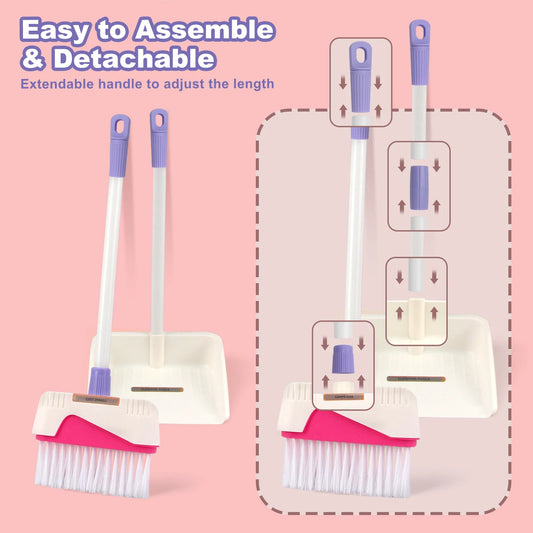 Kids Cleaning Toy Set with Broom Mop Bucket 12PCS