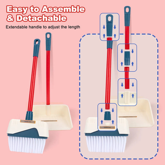 Kids Cleaning Toy Set with Broom Mop Bucket 12PCS