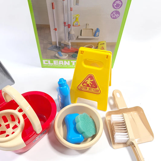 Kids Cleaning Toy Set with Mini Broom Mop and Dustpan