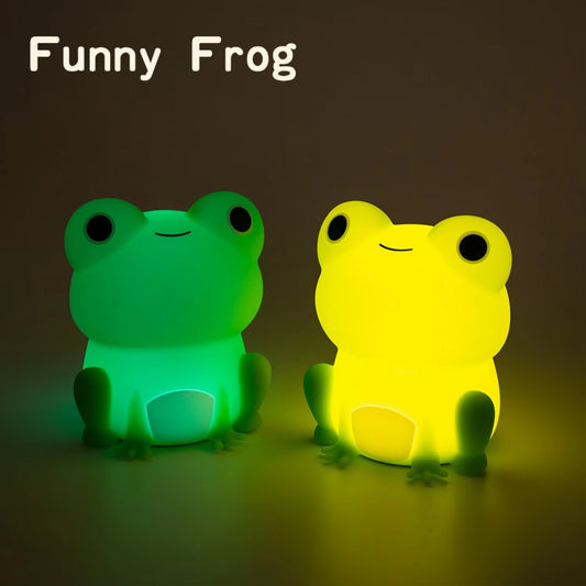Kids Frog Night Light Soft Silicone Dimmable Lamp