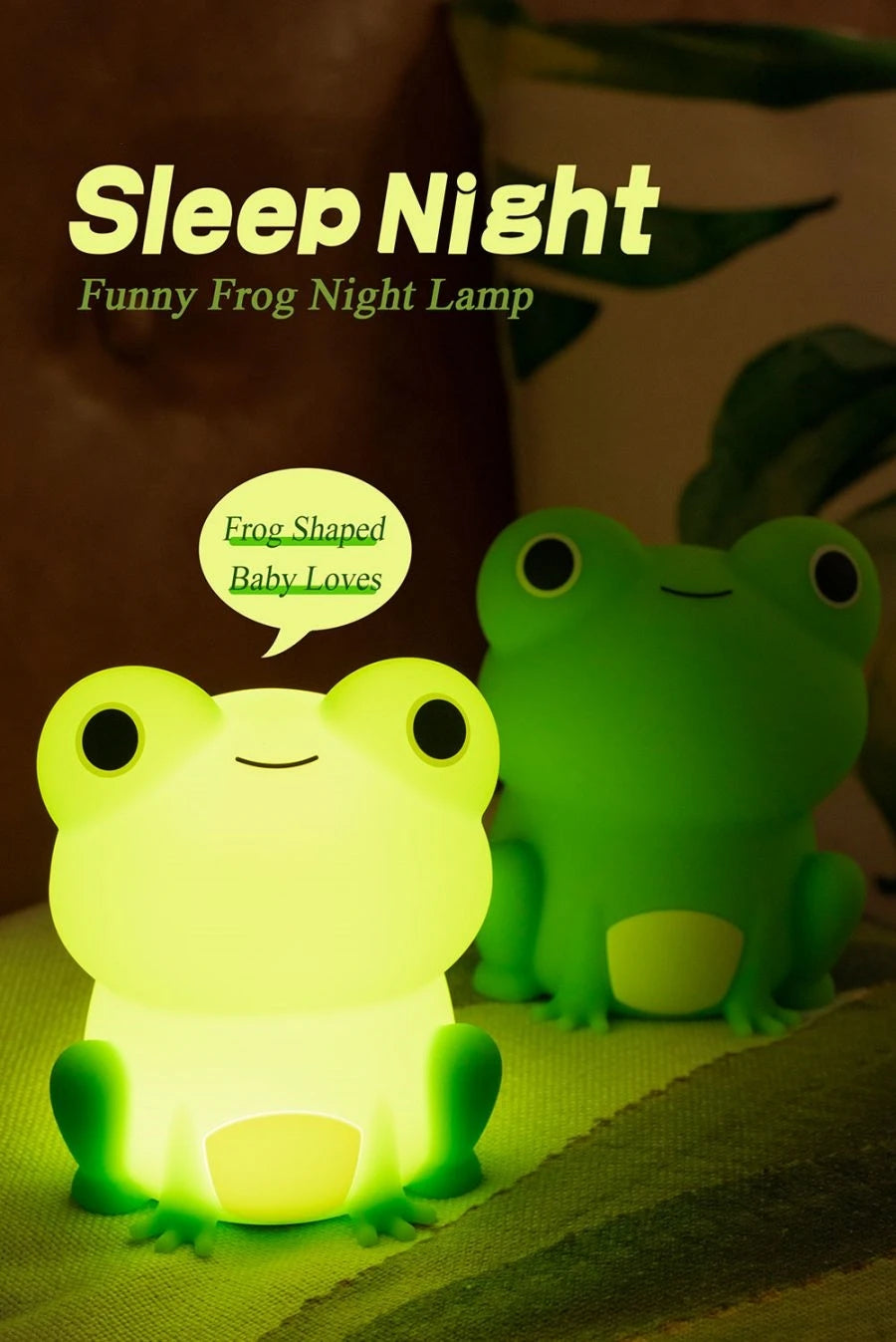 Kids Frog Night Light Soft Silicone Dimmable Lamp