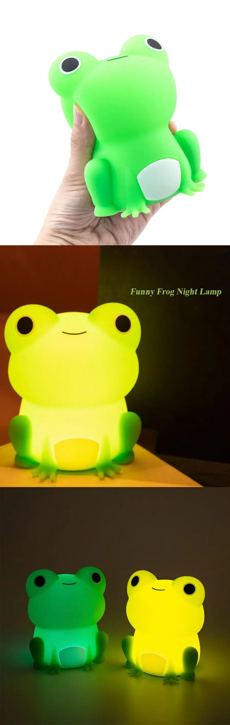 Kids Frog Night Light Soft Silicone Dimmable Lamp