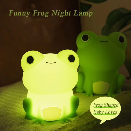 Kids Frog Night Light Soft Silicone Dimmable Lamp