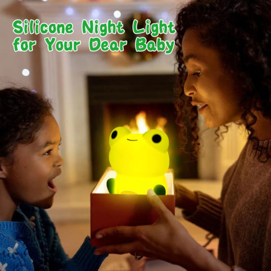 Kids Frog Night Light Soft Silicone Dimmable Lamp