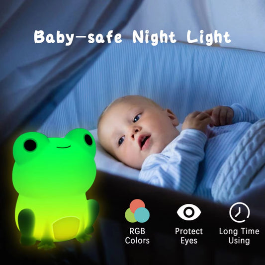 Kids Frog Night Light Soft Silicone Dimmable Lamp