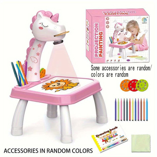 Kids Projection Drawing Table Pony Shape Painting Board