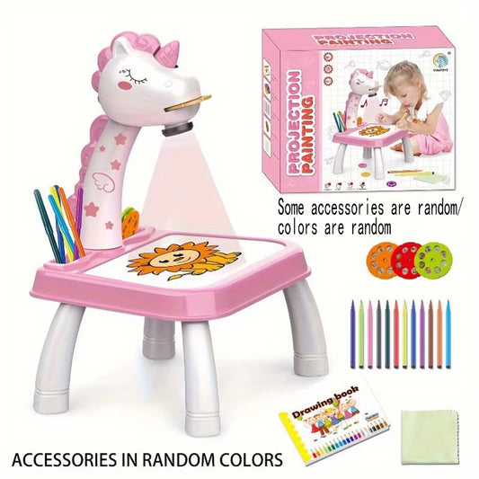 Kids Projection Drawing Table Pony Shape Painting Board
