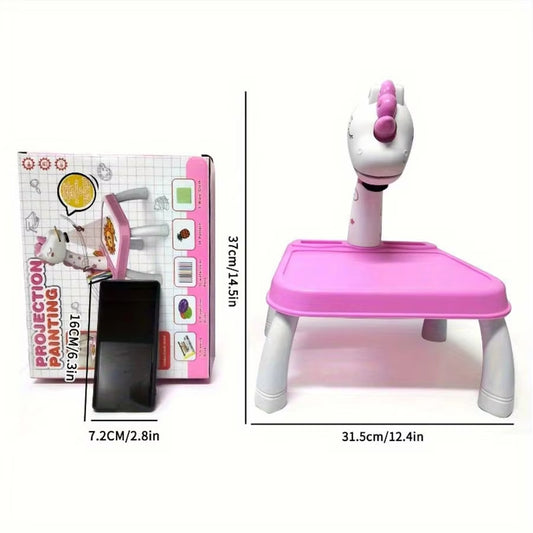 Kids Projection Drawing Table Pony Shape Painting Board