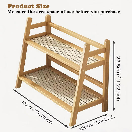 Kitchen Counter Shelf Bamboo Mug Holder