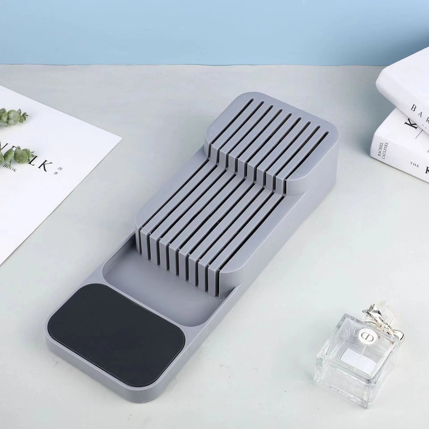 Kitchen Drawer Cutlery Storage Tray Knife Holder