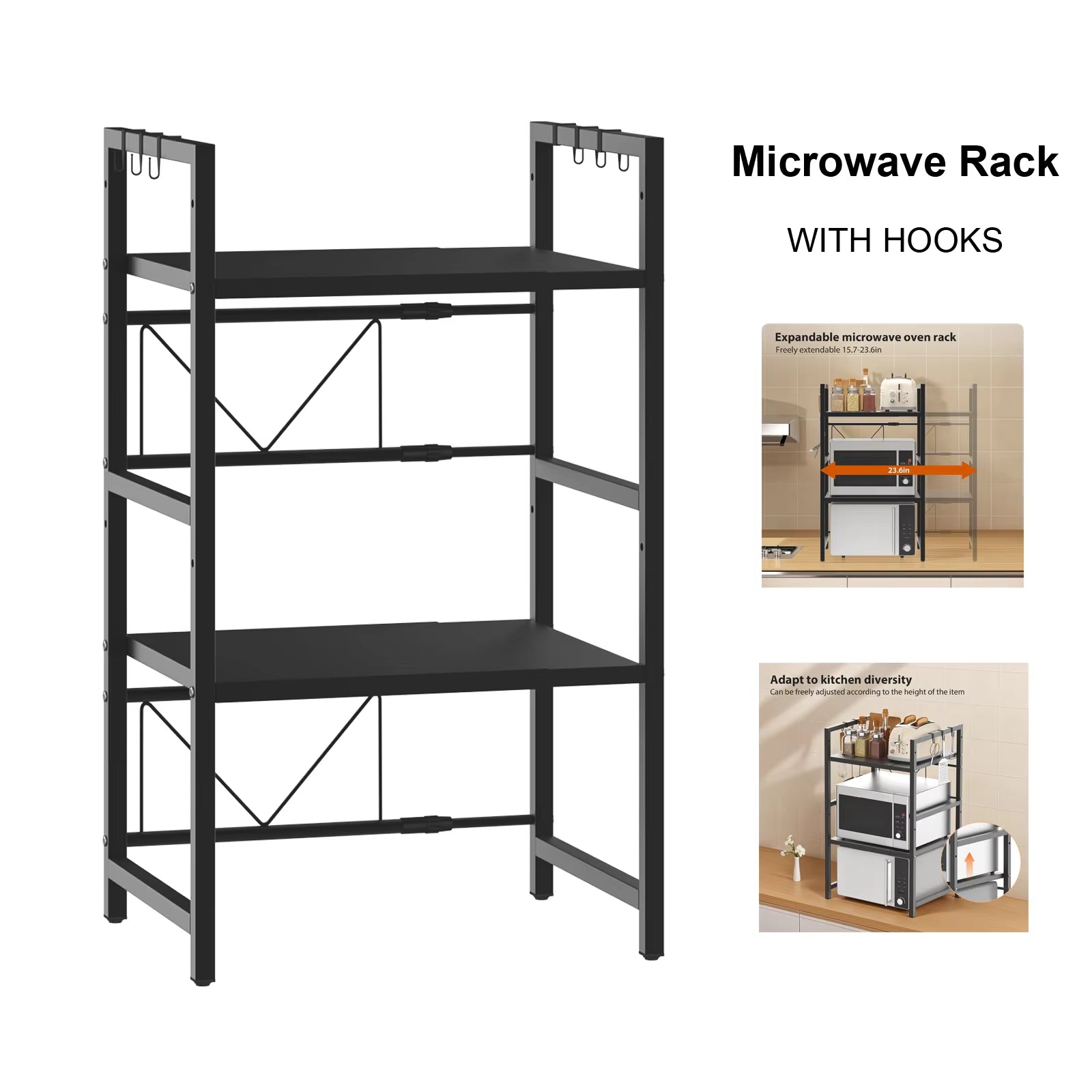 Kitchen Storage Rack Metal Condiment Organizer Shelf