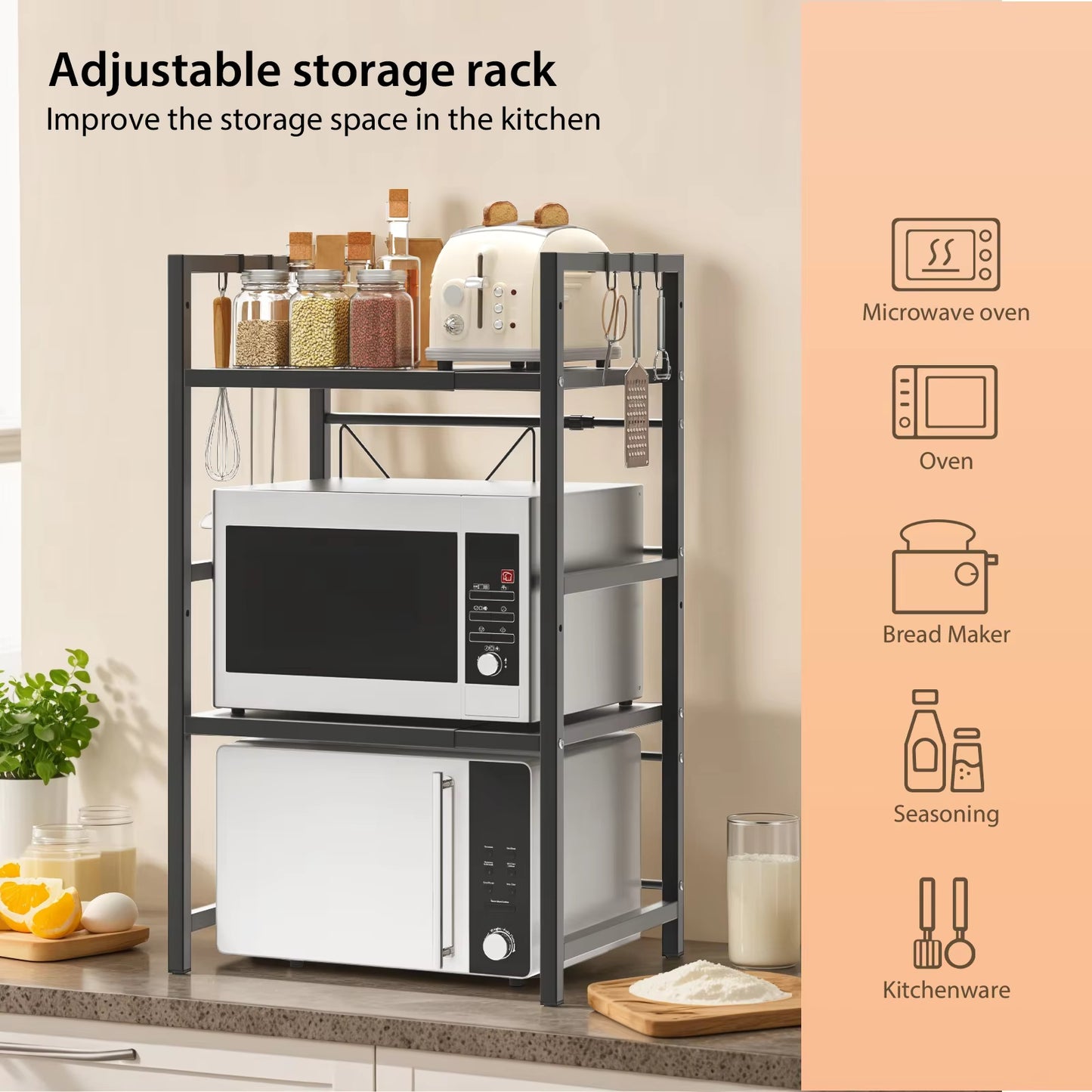 Kitchen Storage Rack Metal Shelf