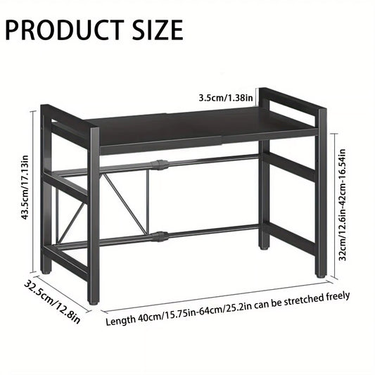 Microwave Holder with 6 Hooks Storage Rack