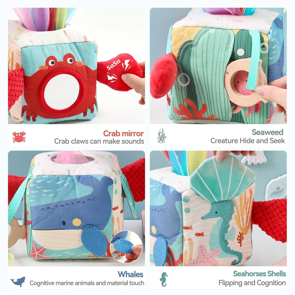 Montessori Baby Magic Tissue Box Sensory Toy