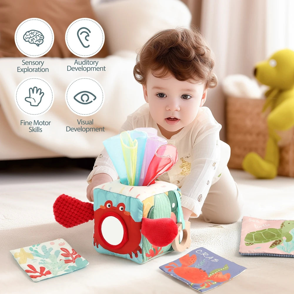Montessori Baby Magic Tissue Box Sensory Toy