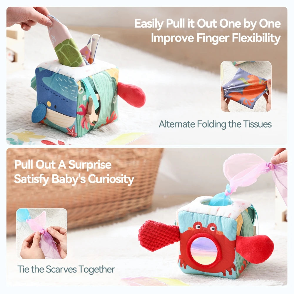 Montessori Baby Magic Tissue Box Sensory Toy