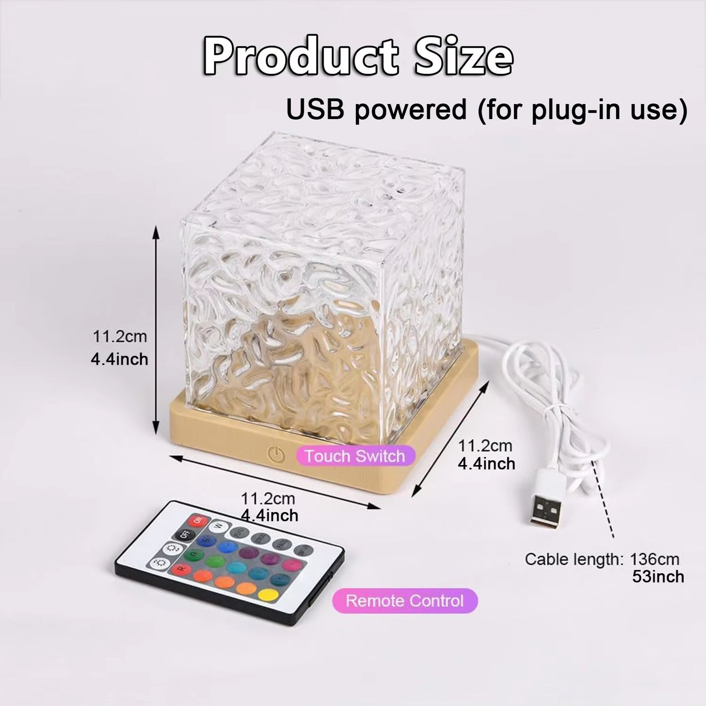 Ocean Wave Aurora Projector Light RGB Crystal Night Lamp
