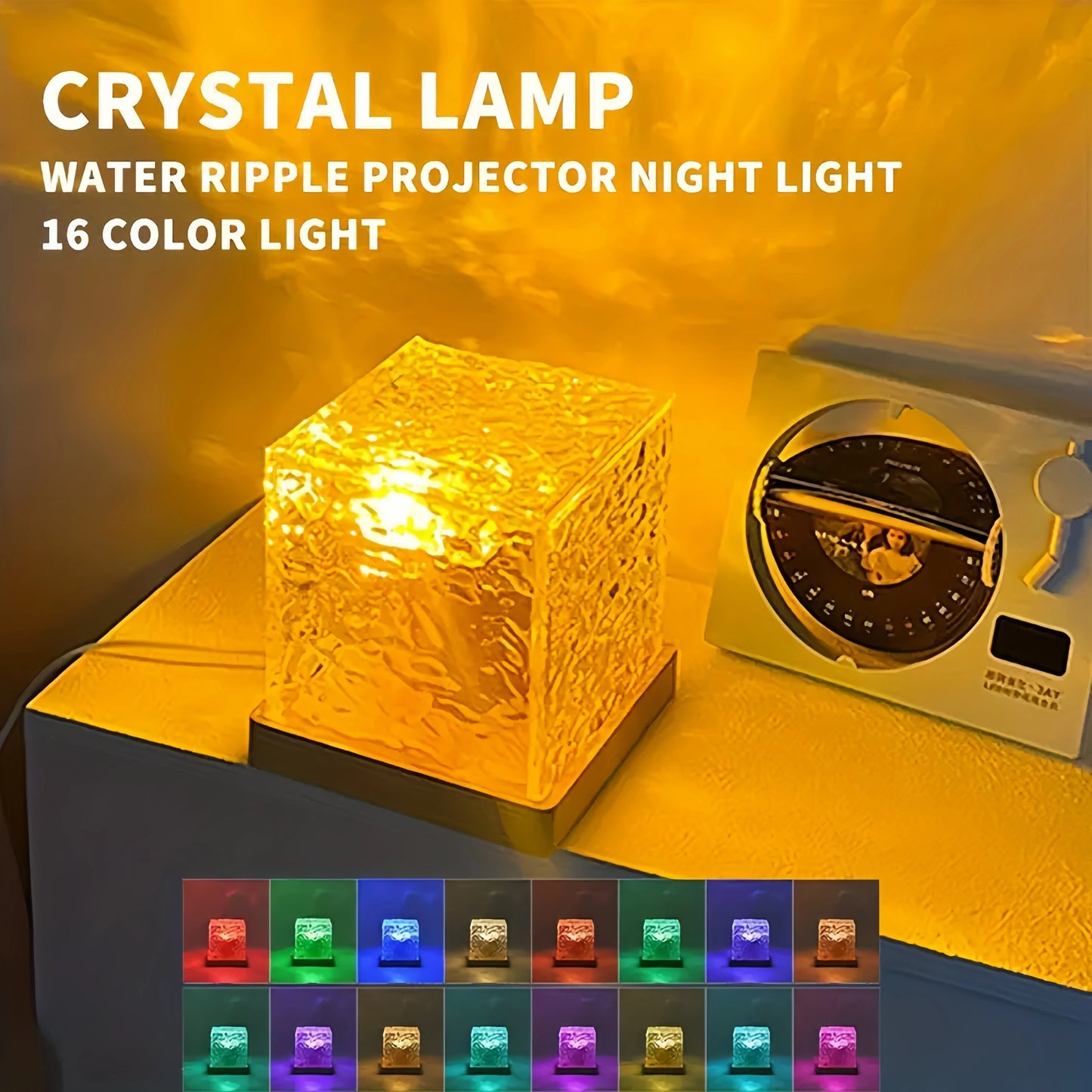Ocean Wave Aurora Projector Light RGB Crystal Night Lamp