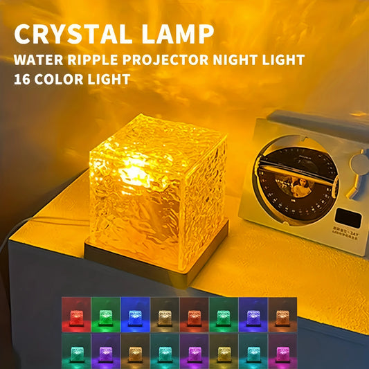 Ocean Wave Aurora Projector Light RGB Crystal Night Lamp