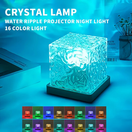 Ocean Wave Aurora Projector Light RGB Crystal Night Lamp