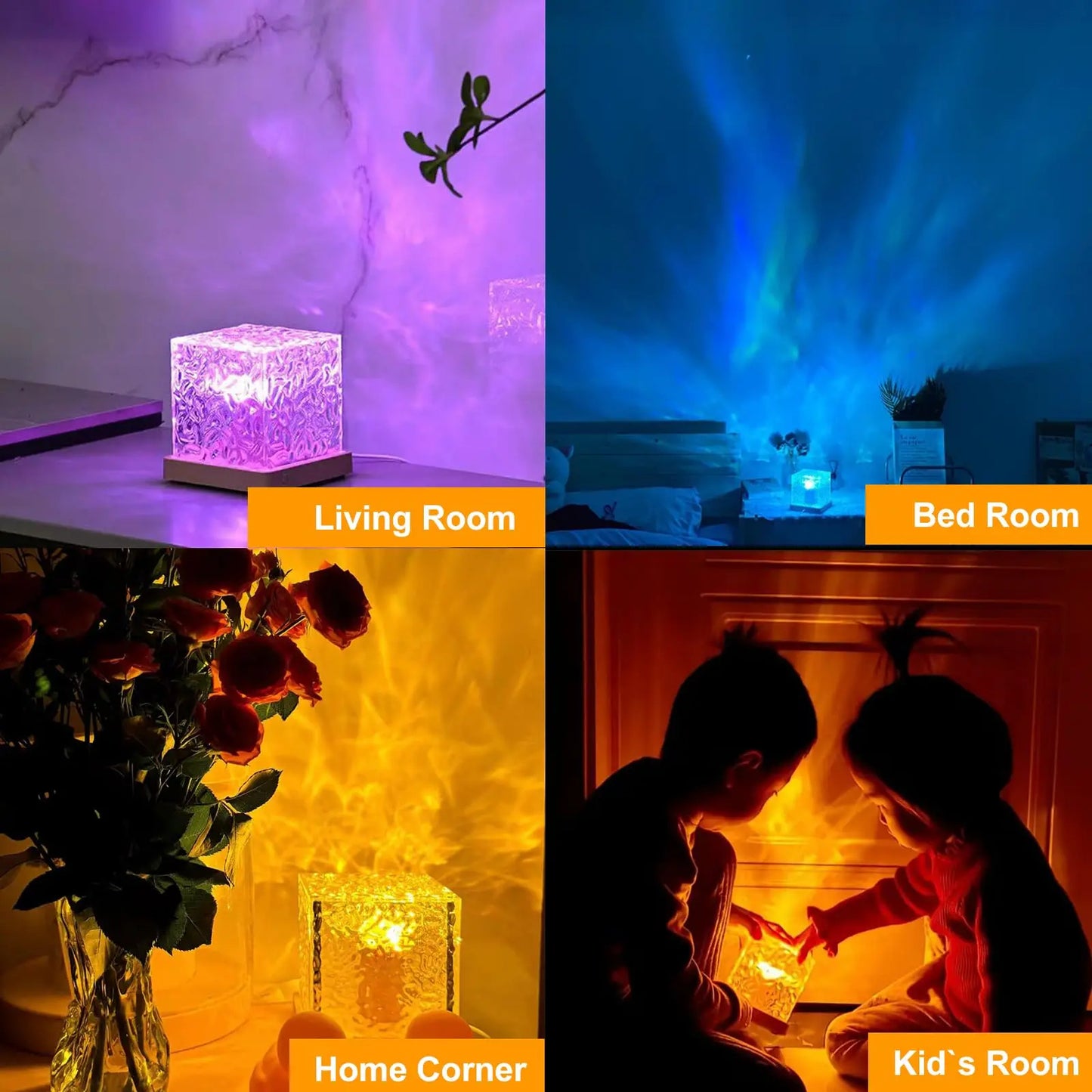 Ocean Wave Aurora Projector Light RGB Crystal Night Lamp