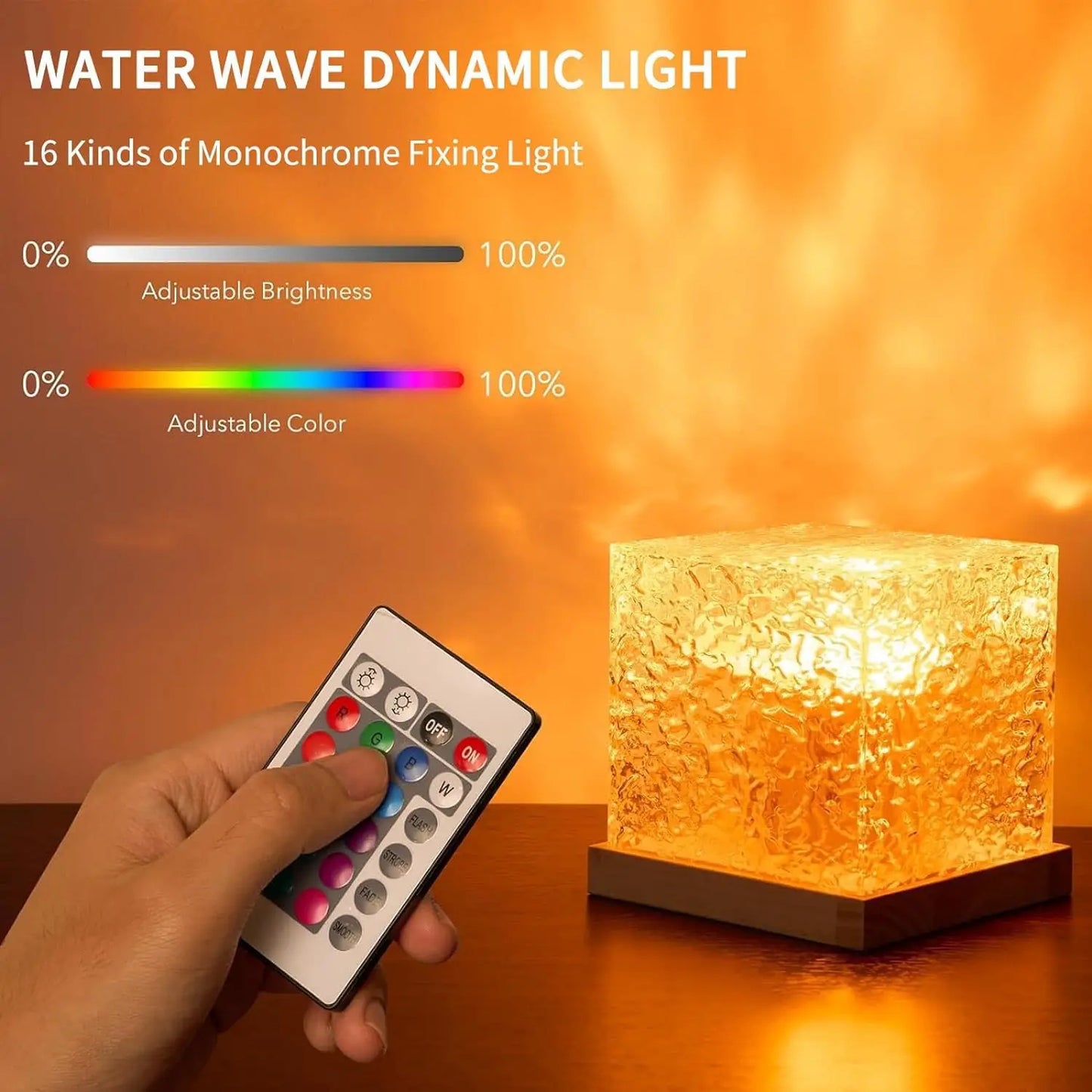 Ocean Wave Aurora Projector Light RGB Crystal Night Lamp