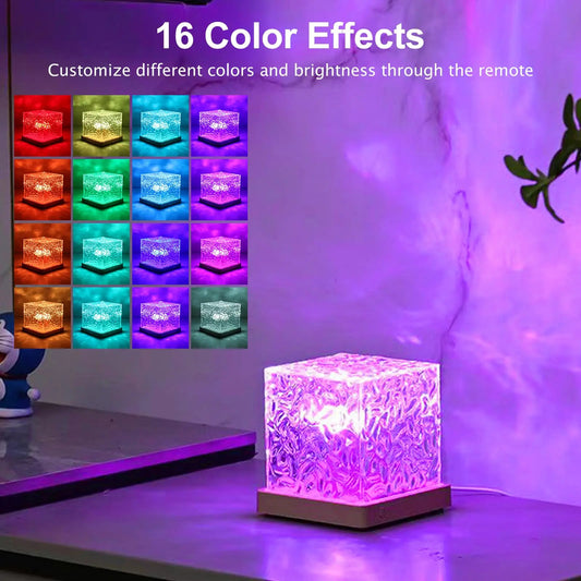 Ocean Wave Aurora Projector Light RGB Crystal Night Lamp