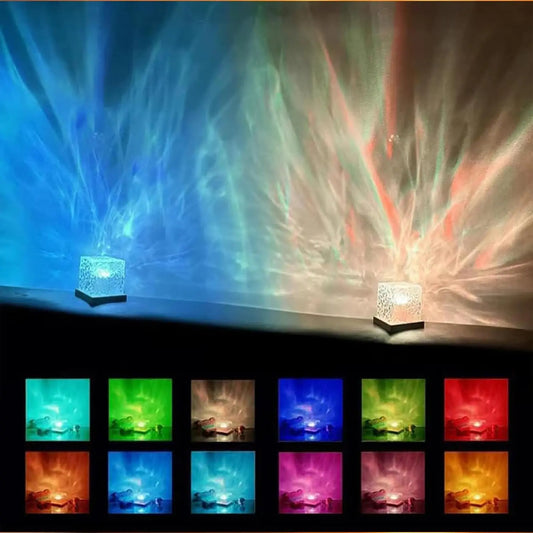 Ocean Wave Aurora Projector Light RGB Crystal Night Lamp